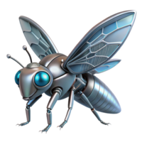 impressive artistic Metallic Insect Robot 3D Render of Robotic Bee authentic png
