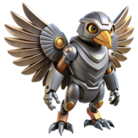 vibrant rustic Mechanical Bird Robotic Avian with Wings premium png