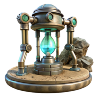 impressive rustic Steampunk Hourglass Machine Time, Sand, Gear, Technology, Mystery, Alchemy, Ancient Artifact, Science Fiction, Fantasy, Clockwork high resolution png