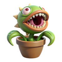beautiful modern 3D Render of Carnivorous Plant in Pot authentic png