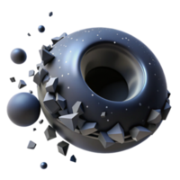 impressive artistic Abstract 3D Torus with Fragmentation high quality png