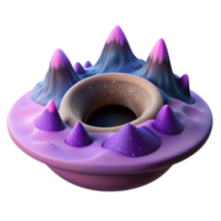 stunning rustic Cosmic Landscape 3D Render of Abstract Purple and Blue Mountains authentic png