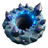elegant minimalist Glowing Crystals Encircling a Deep Hole premium png