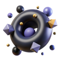 extraordinary abstract Abstract 3D Render Torus with Geometric Shapes high quality png