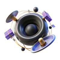 extraordinary rustic Cosmic Speaker 3D Render of Planetary Sound System exclusive png