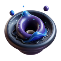serene minimalist Abstract 3D Render Cosmic Donut with Liquid high resolution png
