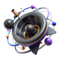 magnificent contemporary Abstract Sound System 3D Audio Visualizer high quality png