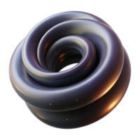 elegant artistic Abstract 3D Torus Knot Metallic, Swirling Design original png