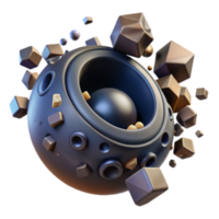 wonderful rustic Abstract 3D Sphere with Geometric Shapes high quality png