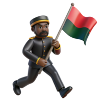 impressive modern 3D Render of a Person Running with a Flag high quality png