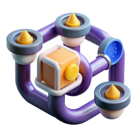 wonderful minimalist Abstract 3D Cube Network Interconnected System high resolution png