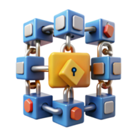 extraordinary creative Secure Data Network Interlocking Blocks Chain Technology high quality png