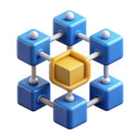 vibrant modern Data Cube Network Connected Blocks, Efficient System authentic png