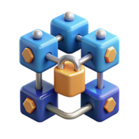 stunning artistic Secure Data Network Interconnected Blocks Encryption original png