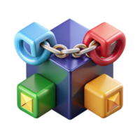 elegant classic Interconnected Cubes A Chain of Blocks authentic png
