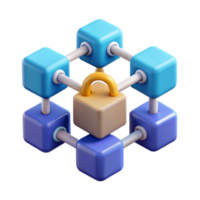 serene creative Secure Data Network Interconnected Cubes Encryption 4K png