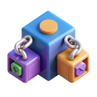 magnificent vintage Interconnected Cubes A 3D Puzzle of Linked Blocks exclusive png