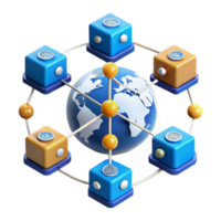 dramatic minimalist Global Network Secure Data Sharing Interconnectivity 4K png