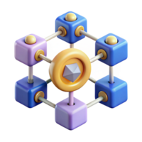 vibrant rustic Networked Cubes A Visual Representation of Interconnected Systems premium png