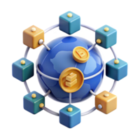 serene creative Global Decentralized Network Secure Data Sharing Cryptographic Transactions 4K png