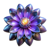 extraordinary minimalist Metallic Flower 3D Render of Abstract Bloom authentic png