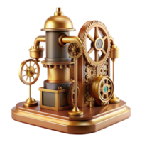 serene rustic Ornate Gear Mechanism Steampunk-Style Clockwork Engine high quality png