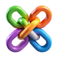 wonderful modern Interlocking Colorful Links Abstract 3D Network exclusive png