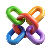 serene modern Interlocking Colorful Links Abstract 3D Chain authentic png