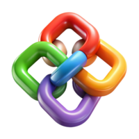 elegant artistic Interlocking Colorful 3D Shapes Abstract Design exclusive png