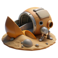 stunning creative Broken Spaceship on Desert Planet high resolution png