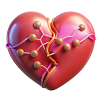 elegant contemporary Mending a Broken Heart 3D Render of a Repaired Heart high resolution png
