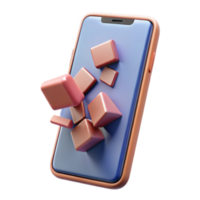 impressive modern Mobile App UI Design 3D Cubes Abstract Background exclusive png