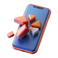 magnificent abstract Mobile App Design Colorful 3D Shapes on Smartphone Screen professional png