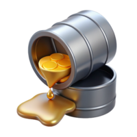 extraordinary vintage Liquid Gold Barrel Overflowing with Precious Metal high resolution png