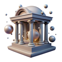 serene abstract Temple of Spheres 3D Render of Classical Architecture with Floating Orbs genuine png