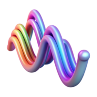 serene modern Abstract Rainbow Wave 3D Render of Colorful Intertwined Curves high resolution png