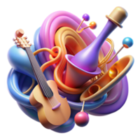 impressive creative Abstract Musical Instruments Swirling Colors authentic png