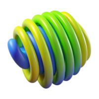extraordinary rustic Abstract 3D Spiral Green, Yellow, Blue Gradient authentic png