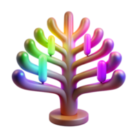 beautiful artistic Rainbow Tree Abstract 3D Render of Colorful Organic Form high resolution png