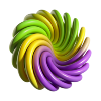 elegant contemporary Abstract Colorful Swirl 3D Render of Intertwined Tubes high resolution png