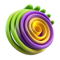 elegant modern Abstract Colorful Spiral 3D Render authentic png