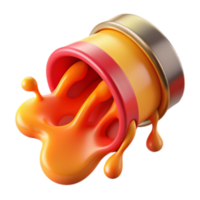 impressive creative Spilling Paint 3D Render of Liquid Color professional png