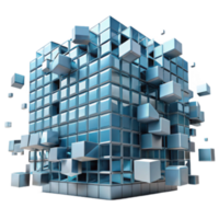 magnificent abstract Data Fragmentation Exploring Cube Structures and Disintegration high resolution png