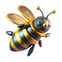 beautiful abstract Metallic Bee 3D Render of a Robotic Insect genuine png