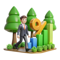 magnificent creative Green Growth Walking Towards Higher Interest Rates high quality png