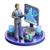 impressive abstract Data Analysis Visualizing Business Growth genuine png