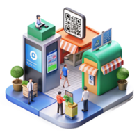 stunning minimalist Smart City Digital Signage and QR Code Integration high resolution png