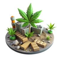 extraordinary modern Tropical Island Paradise 3D Render of Relaxing Oasis authentic png