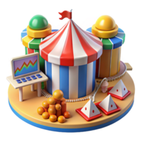 vibrant rustic Funfair Data Visualization Colorful Charts 3D Graphics detailed png