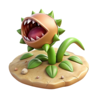 extraordinary rustic 3D Model Carnivorous Plant with Big Mouth high quality png